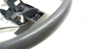 Bare steering wheel Audi Q7 16-19 gray leather, without buttons and paddles, bumps, scratches, crack