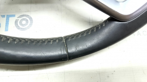 Bare steering wheel Audi Q7 16-19 gray leather, without buttons and paddles, bumps, scratches, crack