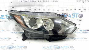 Headlight assembly front right Nissan Rogue Sport 17-19 halogen, with fasteners, varnish used