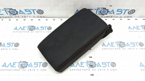 Armrest of the central console Honda CRV 23-25 leather black with orange stitching, for cleaning