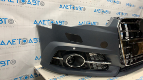 Front bumper assembly Audi A6 16-18 S-line for parking sensors and washer