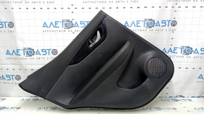 Door trim card rear left Nissan Rogue Sport 17-19 black, armrest leather black, overlay blue gloss