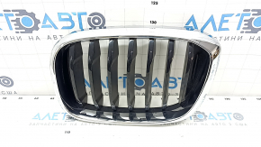 Radiator grill left BMW X3 G01 18-21 nostril, chrome frame + black grill, sand