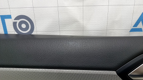 Door trim card front left VW Jetta 19- black with black insert leather, armrest leather, molding gray, dent
