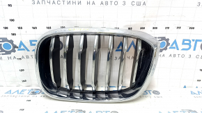 Radiator grill left BMW X3 G01 18-21 nostril, chrome frame + gray grill, sand, scratches