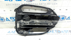 Lower grille of the front bumper left BMW X3 G01 18-21 under fog lights and parking sensors, black gloss, sand, scratch