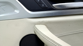 Door trim card front right BMW X3 G01 18-21 beige leather, beige leather insert, gray stitching, wood insert Var.poplar, gray, with handle, with buttons