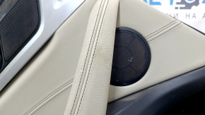 Door trim card rear left BMW X3 G01 18-21 beige leather, beige leather insert, gray stitching, wood insert Var.poplar, gray, with handle, dry-cleanable, scratch