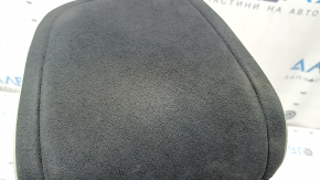 Headrest front left Volvo XC40 19-25 combined leather with Alcantara, black with white stitching, for cleaning