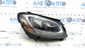 Front right headlight complete Mercedes C-class W205 15-18 halogen, with seal, sand