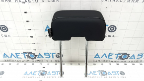 Headrest rear center Volvo XC40 19-25 leather black with white stitching