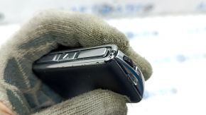 Volvo XC40 19-25 keyless key, 4 buttons, black leather with chrome, chrome peeling, scratches