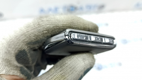 Volvo XC40 19-25 keyless key, 4 buttons, black leather with chrome, chrome peeling, scratches