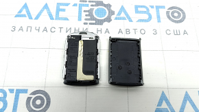 Volvo XC40 19-25 keyless key, 4 buttons, black leather with chrome, chrome peeling, scratches
