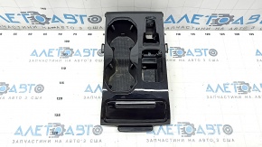 Center console trim cup holders Volvo XC40 19-25 2 parts, black gloss, scratches, for cleaning