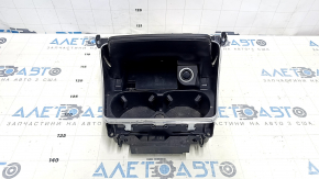 Box pocket central console with cup holders Mercedes C-class W205 15-18 dark wood, with cigarette lighter