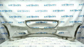Bare front bumper Mercedes C-class W205 300/350e/350h/400 15-18 without parking sensors, white, broken mount, scratches, dents