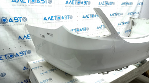 Bare rear bumper Mercedes C-class W205 300 15-21 without parking sensors, white, crack