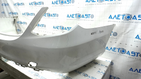 Bare rear bumper Mercedes C-class W205 300 15-21 without parking sensors, white, crack