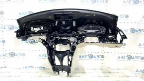 Torpedo front panel with AIRBAG Mercedes C-class W205 15-18 without projection, black, beige overlays