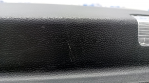 Door trim card front right Honda Accord 18-18 black-gray, armrest gray leather, wood insert, with handle, scratch