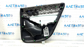 Door trim card rear left Honda Accord 18-22 black with gray insert leather, armrest gray leather, wood insert, with handle