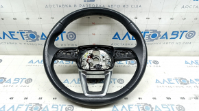 Bare steering wheel Audi Q5 80A 18-20 leather, gray, without buttons and paddles, heated, scratches, bumps