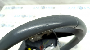Bare steering wheel Audi Q5 80A 18-20 leather, gray, without buttons and paddles, heated, scratches, bumps