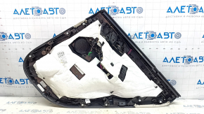Door trim card rear left BMW X5 G05 19-23 leather schwarz/Canberra-Beige without curtain, wood insert Fineline Stripe, armrest leather beige, with handle and pads, dented, butt