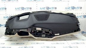 Torpedo front panel with AIRBAG BMW X5 G05 19-23 leather, schwarz/beige, for projection, for re-upholstery
