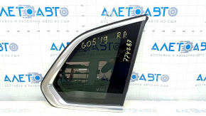 Window blind glass rear right BMW X5 G05 19-24 with chrome molding, scratches