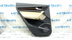 Door trim card rear left Audi Q5 80A 18-20 dark gray, with wood insert, beige armrest with insert, scratches
