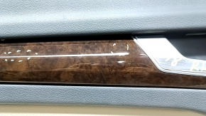 Door trim card rear left Audi Q5 80A 18-20 dark gray, with wood insert, beige armrest with insert, scratches
