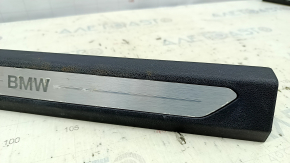 Door sill trim front right BMW X5 G05 19-24 black with chrome insert BMW, backlight, worn, oxidized, damaged by water