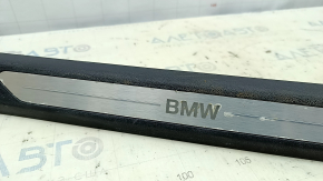Door sill trim front right BMW X5 G05 19-24 black with chrome insert BMW, backlight, worn, oxidized, damaged by water