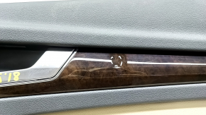 Door trim card rear right Audi Q5 80A 18-20 dark gray, with wood insert, beige armrest with insert, scratches, needs cleaning