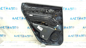 Door trim card rear right Audi Q5 80A 18-20 dark gray, with wood insert, beige armrest with insert, scratches, needs cleaning