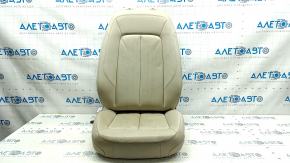 Audi Q5 80A 18-24 leather passenger seat trim, beige, heated, needs cleaning, oxidized chip, cut wire
