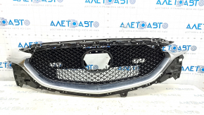Radiator grill assembly Mazda CX-5 17-21 for radar, without emblem, crack in mount