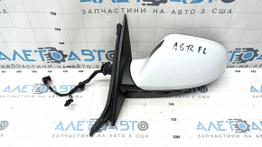 Left side mirror complete Audi A6 C7 12-18 14+2 pins, for auto warehouse, BSM, turn signal, auto-dimming, with cover, white, scratches