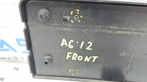 Front bumper number plate plate Audi A6 C7 12-15 black gloss, s-line pkg, non-factory holes