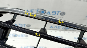 Radiator grille assembly Audi A6 C7 12-15 pre-rest, without camera, black gloss, for parking sensors, sand, non-factory holes