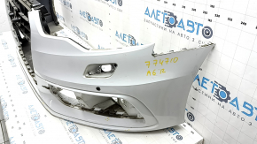 Bare front bumper Audi A6 C7 12-15 for parking sensors, s-line pkg, without plug, white, dented, dents, scratches