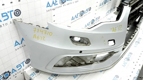 Bare front bumper Audi A6 C7 12-15 for parking sensors, s-line pkg, without plug, white, dented, dents, scratches