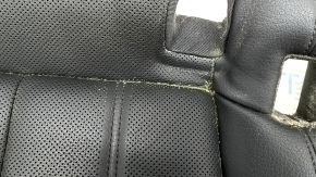Rear seat cushion Audi A6 C7 12-18 black leather with perforation, dents, rusty frame, needs cleaning