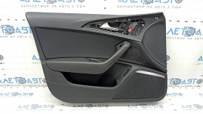 Door trim card front left Audi A6 C7 12-18 leather black, BOSE, break crepe, crack