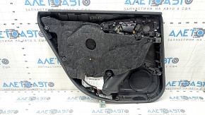 Door trim card rear right Audi A6 C7 12-18 leather black, insert and armrest leather black, with handle, BOSE, dents, worn