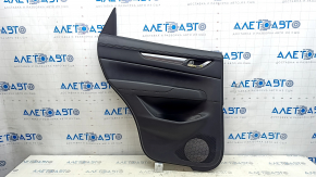 Door trim card rear left Mazda CX-5 17-23 with black leather insert, armrest leather black, molding gray, with handle