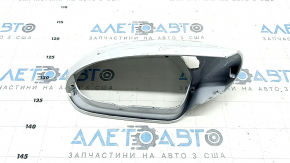 Right mirror cover Audi A6 C7 12-18 white, under BSM, broken fasteners, scratch