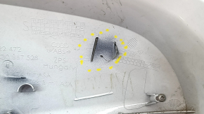 Right mirror cover Audi A6 C7 12-18 white, under BSM, broken fasteners, scratch